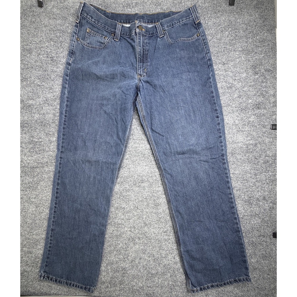 Carhartt Jeans Mens‎ 38x32 Blue Relaxed Fit 101483-968 Straight Denim Workwear